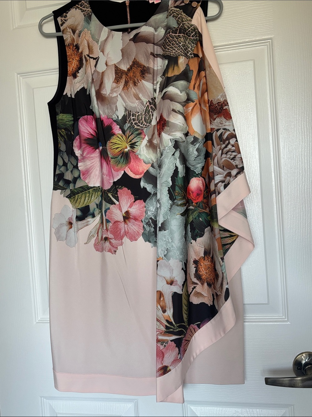 Ted Baker Blush Pink Floral Asymmetrical Dress